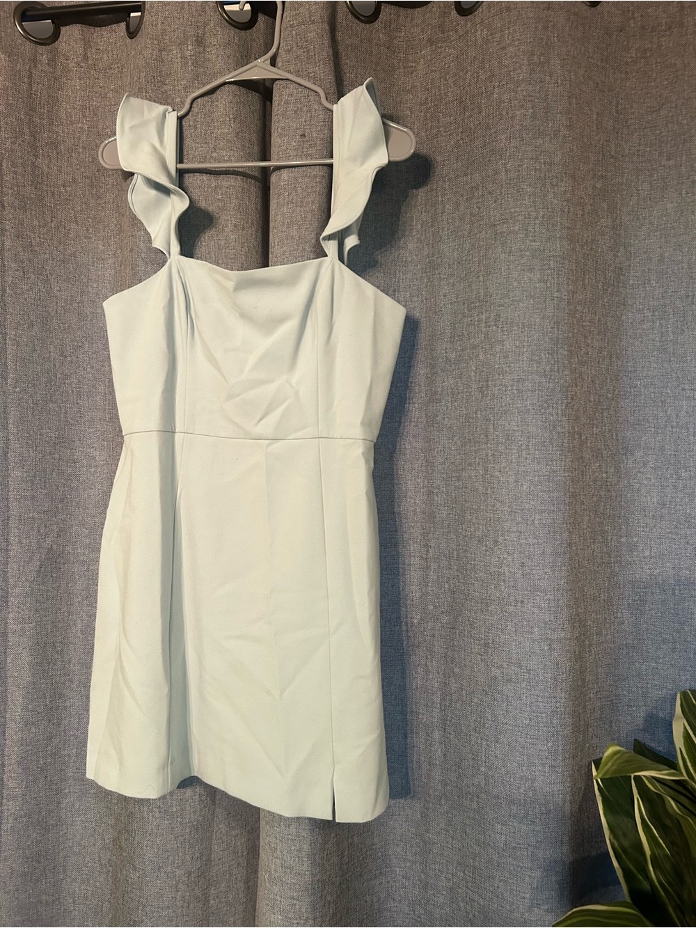 French Connection Mint Green Ruffle Strap Mini Dress